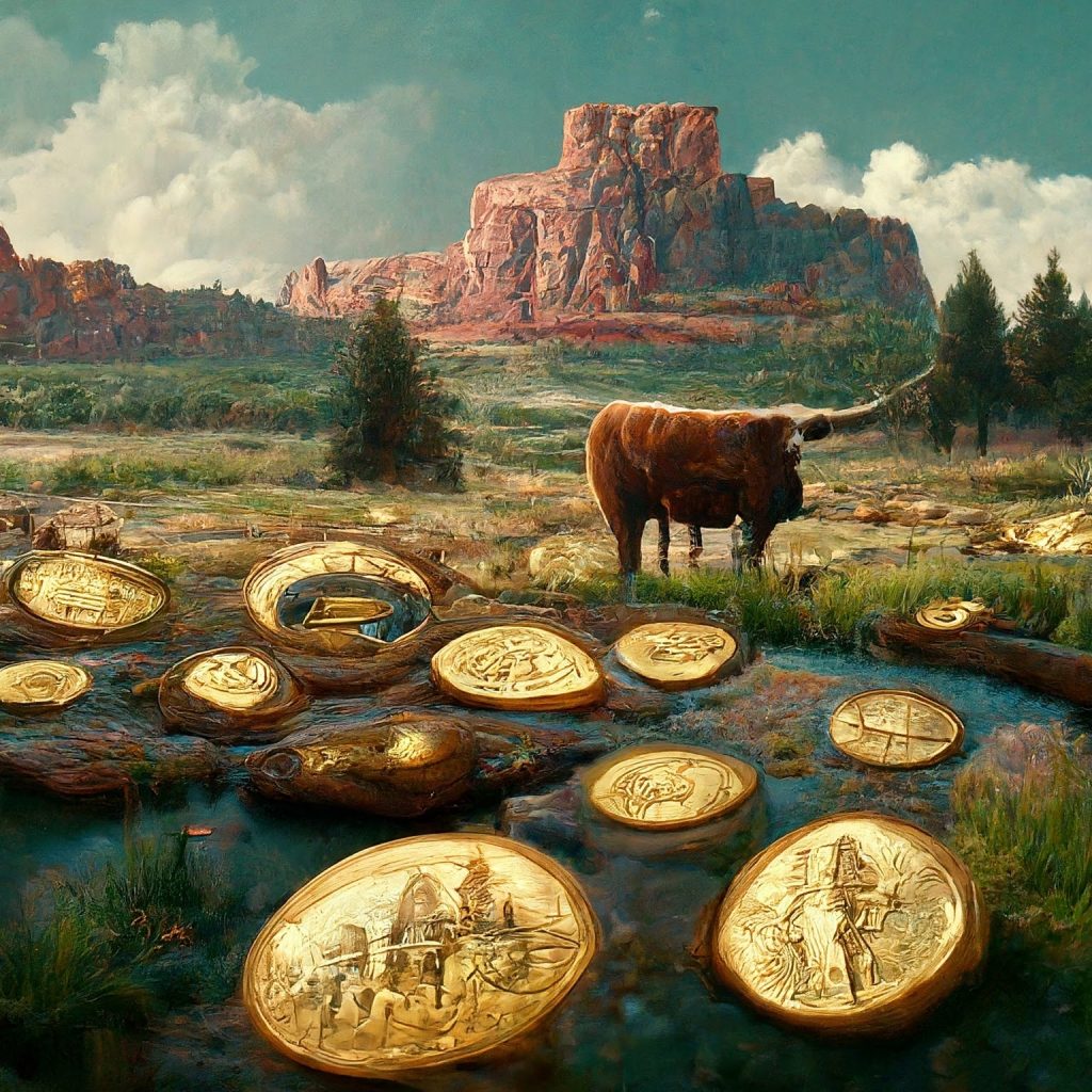 Wyoming Investor Gold in Wyoming Artwork